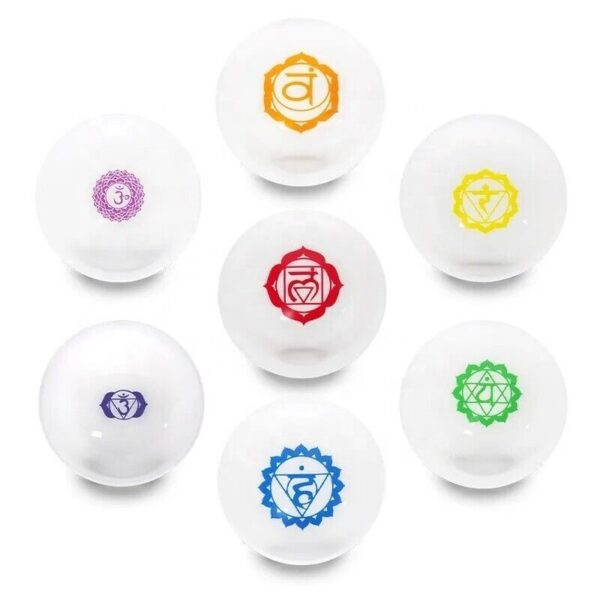 Full Chakra Set︱7 White Crystal Singing Bowls with bags - Image 2