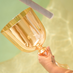 Golden Sun Challis | Heart Crystal Bowl F3 7.75"